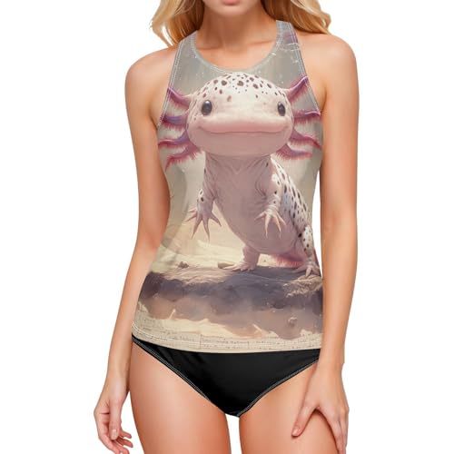 Maillot de bain tankini ventre plat motif pêche haut fluide sans bas