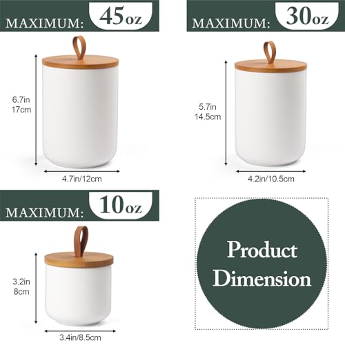 Ceramic Canisters Sets for Kitchen, Airtight Canister with B