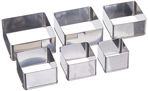 [NEW] $11.99 | Ateco Plain Edge Square Cutters in Graduated Sizes, Stainless Steel, 6 Pc Set - image 1