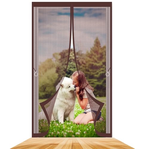 �Ԍ˃J�[�e�� 97 x 201 cm �É��d�l��t�ȒP�Ԍ˃h�A�p�����ŕ܂銷�C�΍��������n�G�Ȃǂ������ȈՎ��C�t���C�X�N���[���h�A���֗p�h���l�b�g��/�x���_/���ֈ����ɍœK�J�e, ���J