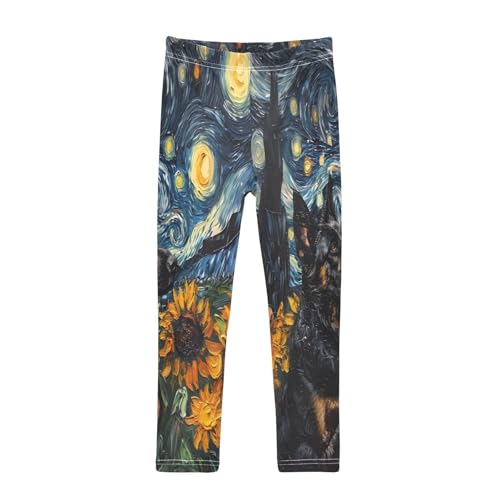 Toddler Girls Leggings Printed Yoga Pants Leggings Dogs Sunflowers Stary Sky for Kids