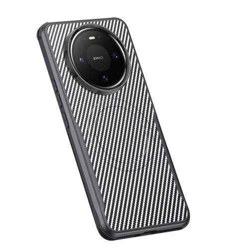 LYJSMGZ Magnetic Case for Huawei Mate 80 Pro Max/80 Pro/80, Carbon Fiber Texture Ultra-Thin Skin-Friendly Anti-Fingerprint Cover Supports Wireless Charging,Grey,Mate 80