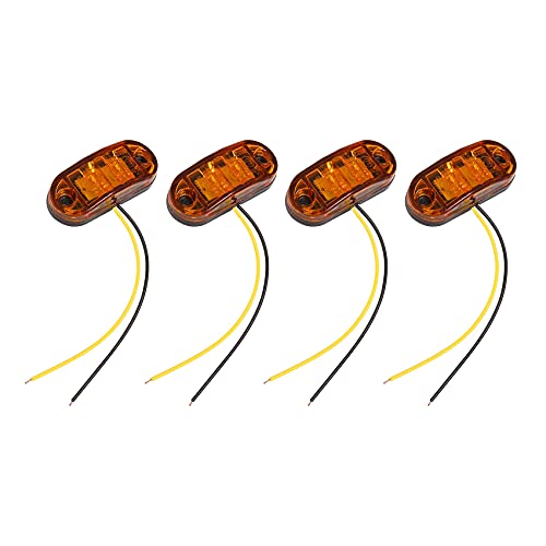 Hundnsney 4X Ambre LED 2.5 Pouces 2 Diode Light Clearance Trailer Truck Side Marker Lamp Cover