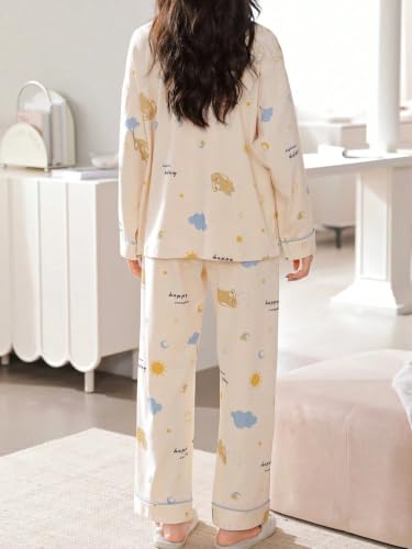 Image of LITZO Womens Korean Night Dress || Pyjama Set ||Korean Nightsuit || Women Nightwear ||Round Neck Half Sleeve Nightsuit || Loungewear || Everyday Nightdress (L-234-237)