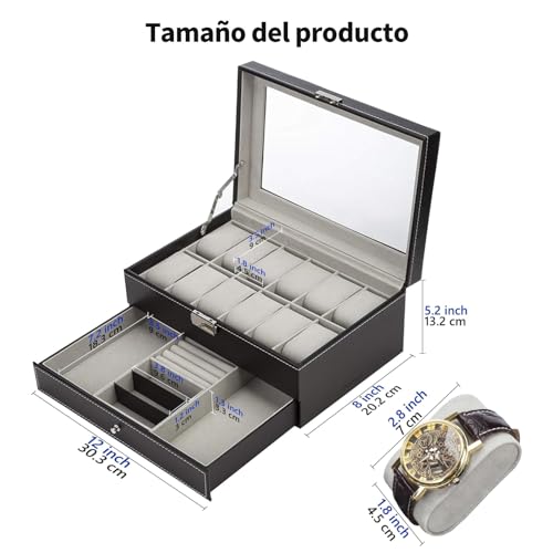 Reviews y listado de Estuche relojero relojes los más recomendados. 12 Imagen adicional