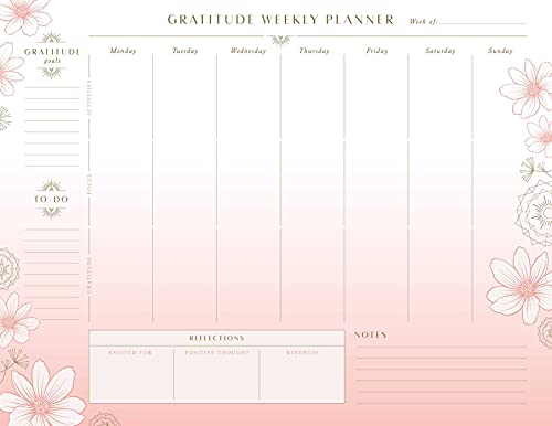 Gratitude Weekly Planner Notepad: (Mindfulness Gifts, Gratitude Journal for Women, Back to School Supplies) (Inner World)