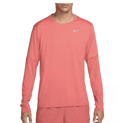 Nike Men's Dri-FIT Element Running Long Sleeve Crew Neck Shirt Thumbholes (US, Alpha, Large, Regular, Regular, Adobe 655)