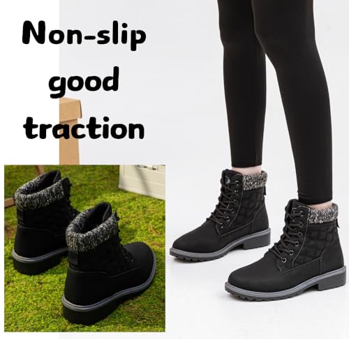 Women Work Hiking Boot - Hike Ankle Outdoor Non Slip Composite Construction Lightweight Waterproof Comfortable Black White4