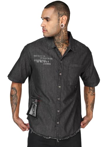 Chemise en coton col demi-manches homme Bewakoof anti-transpiration