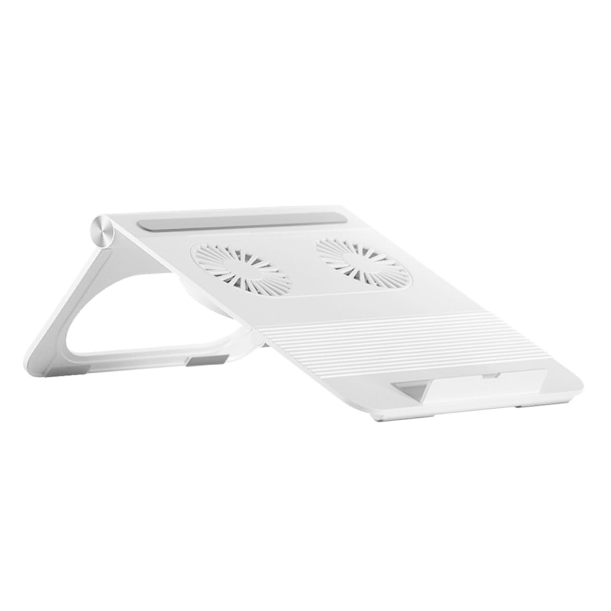 Soporte Refrigeradora Duales Computadora para Portátil Ventiladores Triangular de Alta Velocidad 3800, Estructura de Abs y Silicona, Base Ligera y Fácil de Usar para Laptop