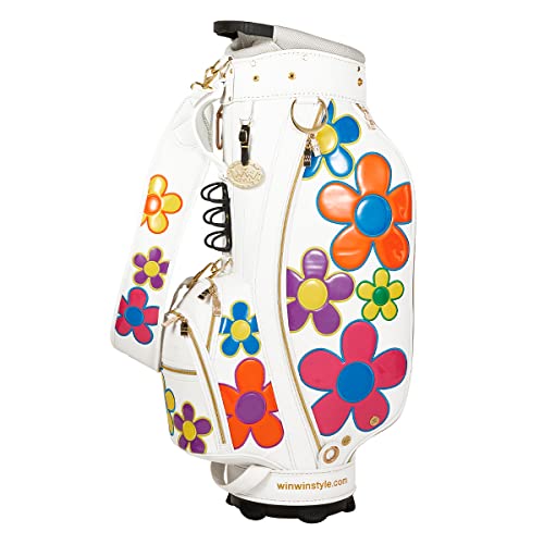 WINWIN Style Win-Win Style Colorful Daisy CART Bag Colorful Daisy CART Bag Gold Version Caddy Bag CB-801 WH