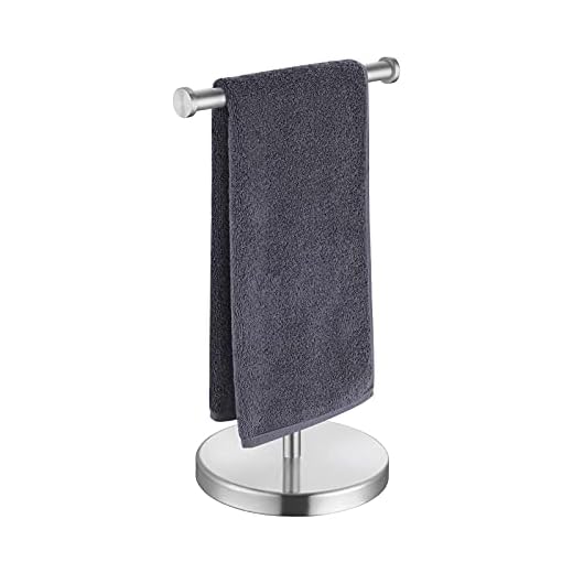 KES Towel Rack T-Shape Hand Towel Holder Stand Total Height 17" SUS304 Stainless Steel for Bathroom Vanity Countertop Brushed Finish, BTH208S20-2