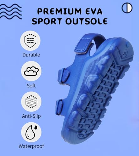 Image of Boys Girls Toddler Little Kid Sandals Buckle Adjustable Water Sandal With Hook Loop Back Strap(Toddler 5-Little Kid 12)
