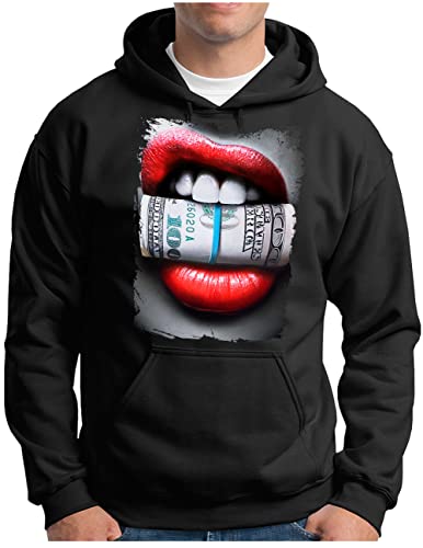 Sweat à capuche Homme OM3 Dollar Noir XL - Pull Style Pin Up et Swag