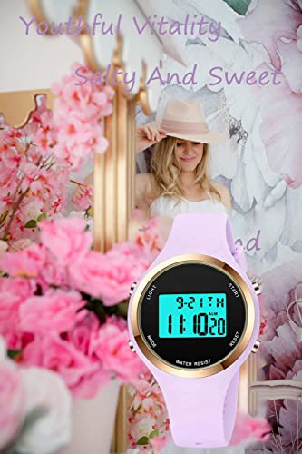 Image of XCZAP Outdoor Sport Watches Alarm Clock 5Bar Waterproof LED Digital Watch (O-Light Purple)
