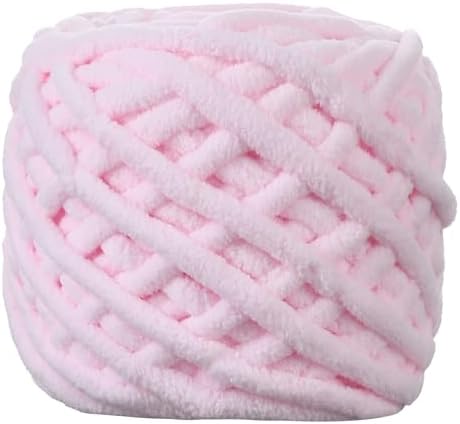 Plush Chenille Chunky Yarn for Crocheting 100g(54.6yd) - Bulky Thick Fluffy Yarn for Knitting- Soft Velvet for Baby, Blanket Knitting Blanket Yarns- Amigurumi Yarns (Pink)