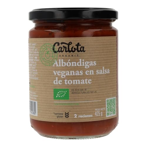 Albondigas Veganas en salsa de Tomate | BIO | Carlota Organic | 425 gr | Pack 2