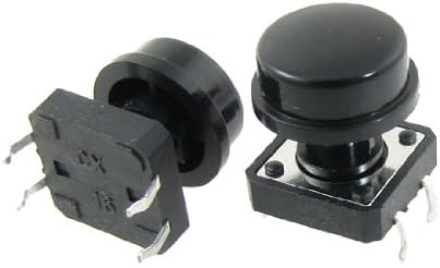 uxcell 10pcs Momentary Tact Tactile Push Button Switch 12x12x12mm 4 Pin w Cap