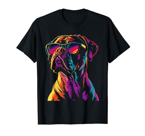 Boxer Dog Gafas de sol Funny Dog Mom Dad Camiseta