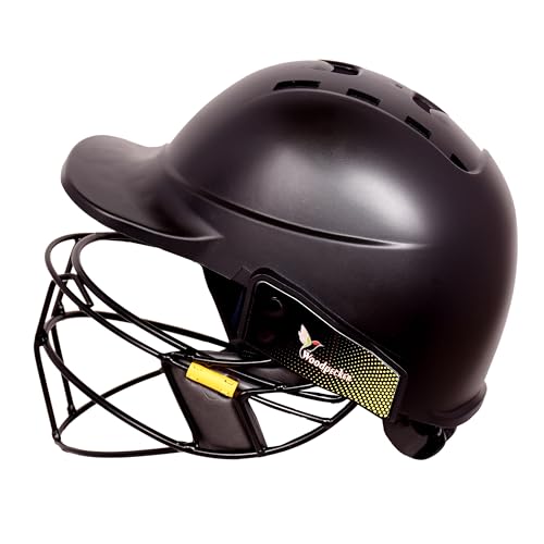 Image of Woodpecker Aero Pro 2.0 Professional Grade Cricket Batting Helmet with Carbon Steel | Mat Finished | Steel Double Grille Face Guard | Lightweight & Comfortable, Painted Helmet Without Cloth,(Size-S)