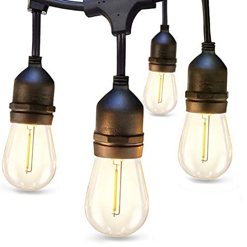 addlon LED Outdoor String Lights 24FT with Edison Vintage Shatterproof Bulbs and Commercial Grade Weatherproof Strand - ETL Listed Heavy-Duty Decorative Cafe, Patio, Market Light by addlon - Used condition - US$21.66