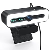 1080P Webcam mit Mikrofon und Licht,USB Webcam für PC Laptop Desktop.USB Kamera für Videoanruf und Aufnahme,Studieren,Web Konferenzen,Full-HD-Webcam Kompatibel mit Windows,Mac,Linux,Unix und Android