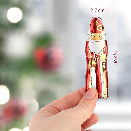 Riegelein Schoko-Nikolaus aus Vollmilch-Schokolade, 125g - Nostalgische Weihnachtsmann in Dose - 10 Stück á 12,5g - Ideal für Adventskalender, Nikolaus Stiefel & Weihnachtsteller