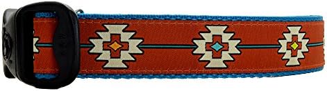 3 Dirty Dawgz Adjustable Western Santa Fe Southwestern Dog Collars for Medium Large and X-Large Dogs (Medium 14"- 22" Neck)