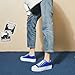 hash bubbie Platform Sneakers for Women White Platform Shoes Low Top Tennis Shoes Non Slip Black Fashion Canvas Sneakers(Dark Blue.US9)