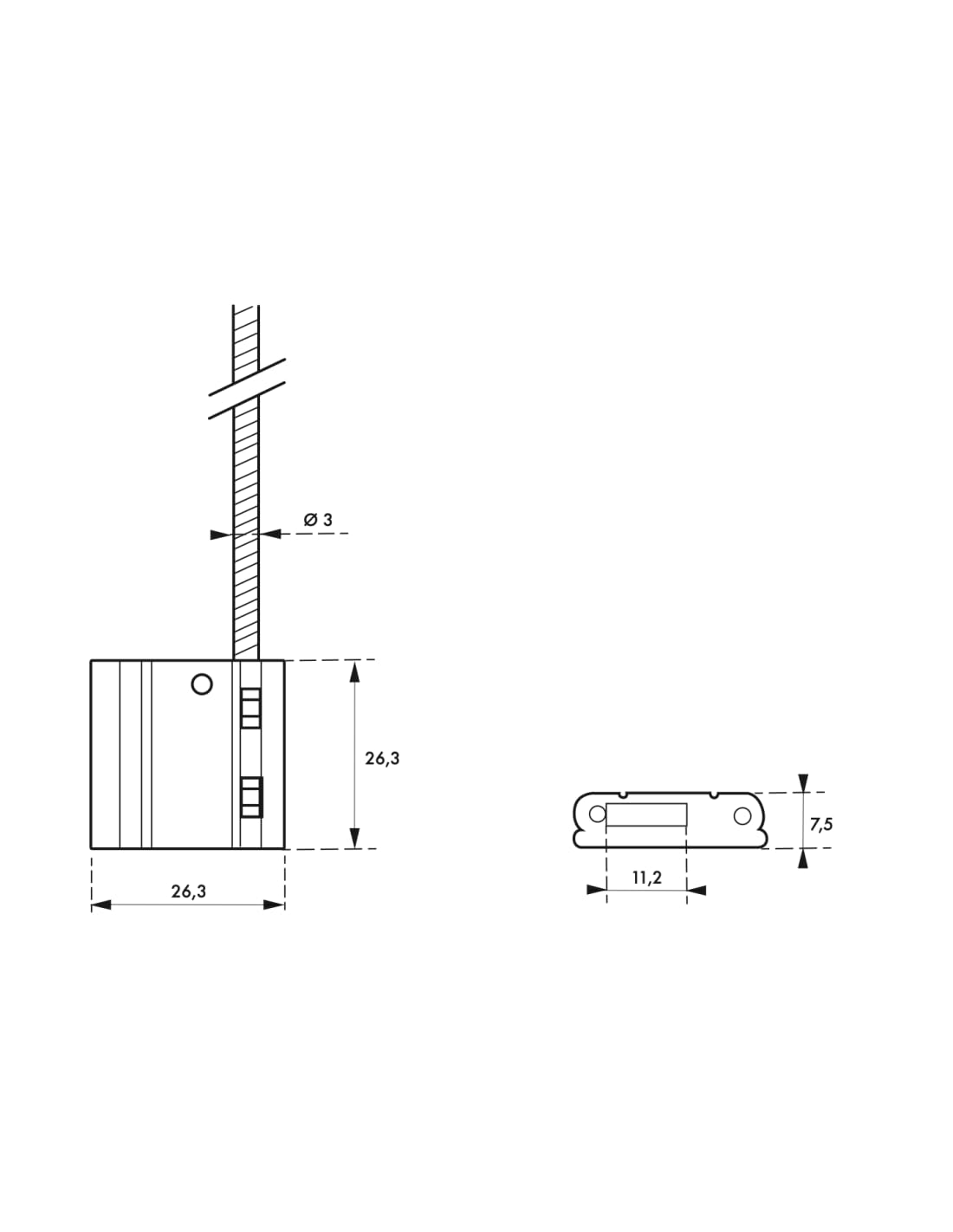 THIRARD Scellé Métallique 3 x 200 mm Corps Aluminium Câble Acier Zingué ISO 17712