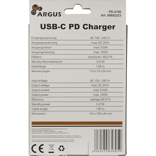 Inter-Tech Alimentatore PD-2100 100 W USB-C Nero - 3