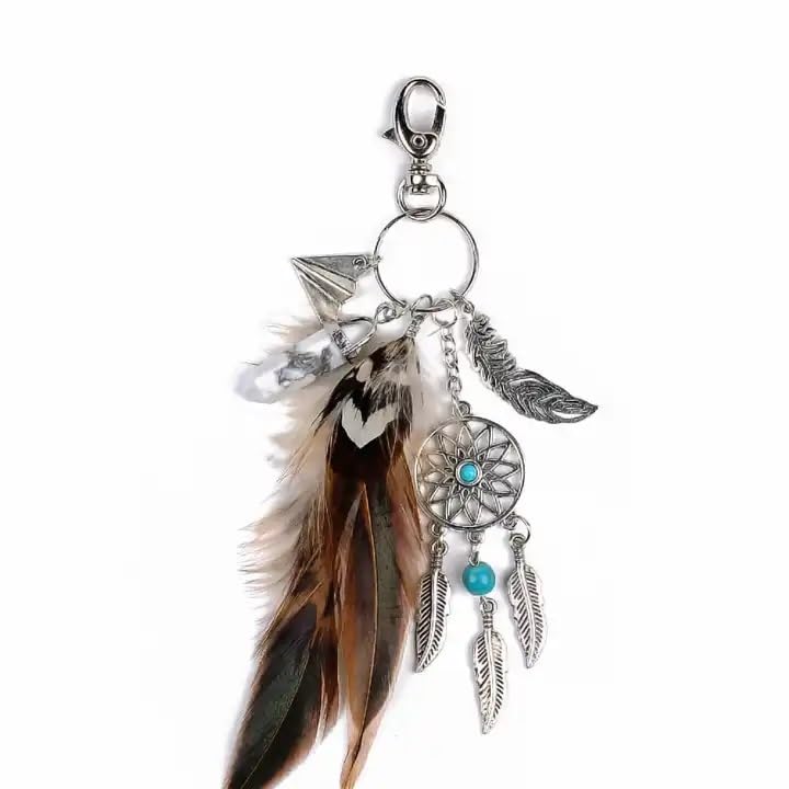 EZ Living Store EZ Living Feather Keychain Beige - Image 5