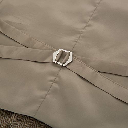 Pj Paul Jones Men's Vintage Gentleman British Suit Vest Herringbone Tweed Vest Size M Light Coffee #TOP4