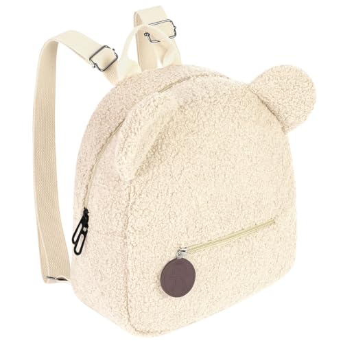 Aomig Plüsch Rucksack Kindergartenrucksack Kleinkind Rucksack Kindergarten Schultasche für Jungen Mädchen Kinder Tierischer Kinderrucksack Tier Cartoon Mini Tasche Kinder Rucksack für 2-6 Jahre (Weiß)