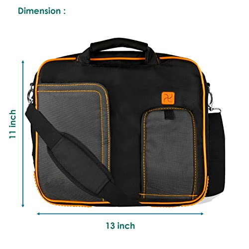 Generic 12 Inch, Computer Sleeve Messenger Bag with Shoulder Strap Expandable Waterproof Business Briefcase for Men And Women Lady to Work Travel, Orange3