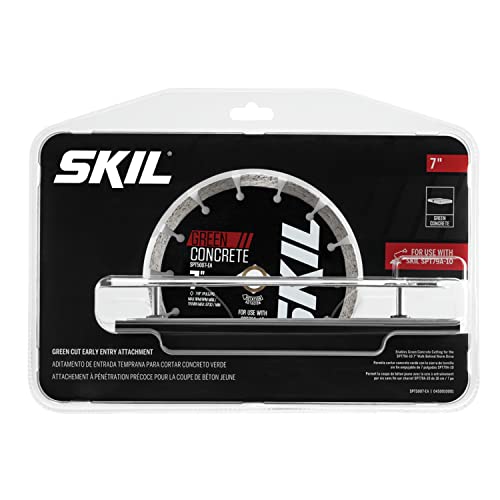 Image of SKIL SPT5007-EA Concrete Saw Green Cut Early Entry Attachment Kit for SKIL Model SPT79A-10, Black | Enables Green Cutting on Skil Spt79a-10, Stainless Steel, 1-1 /2 Cutting Depth, Includes 7 Segmented Blade