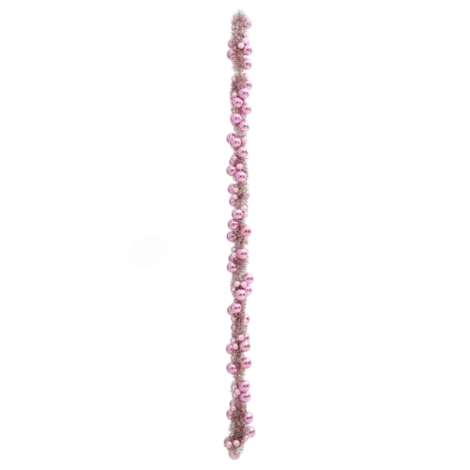 Gecheer Weihnachtskugelgirlande Rosa 186 cm Polystyrol, Weihnachtskugeln Set Kunststoff-Kugeln für Weihnachtsbaum Fenster Adventskranz Gartenparty Winterdekoration42019690
