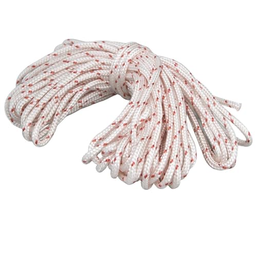 NUWIQ Cuerda de Arranque, 4 mm x 10 m Cuerda de Arranque de Retroceso, Cuerda de Srranque de Retroceso, Cortacésped Cable de Cuerda de Arranque, para Recortadoras de Hilo, Motosierras, Cortacéspedes
