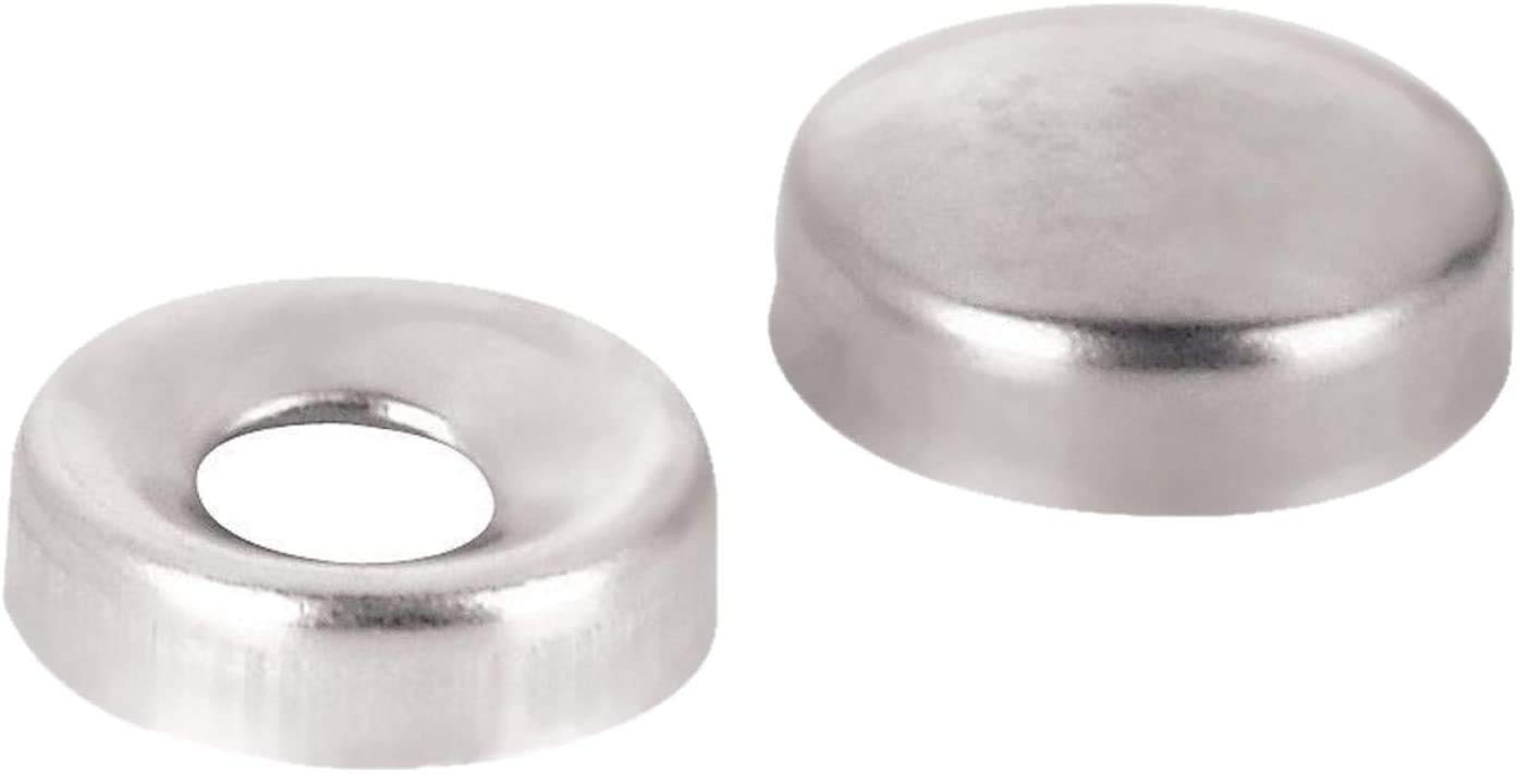 100 Pack Rok Metal Countersunk Snap On Screw Cover Cap For Size