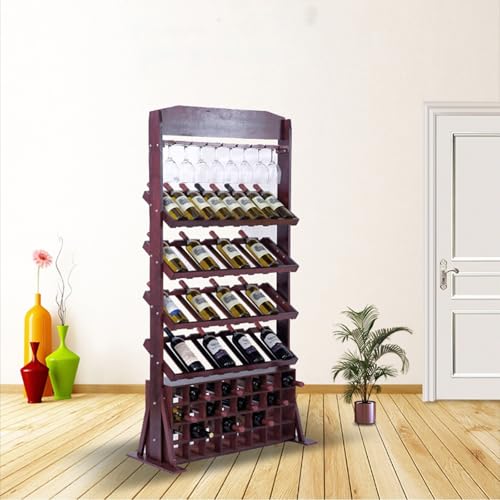 Soporte de vino de pie de madera 65x40x180cm miniatura 3