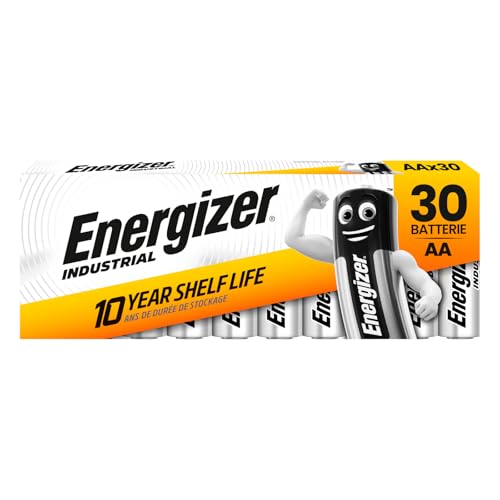 30 pilas AA industriales – Energizer pilas AA LR6 Mignon 1,5 V alcalinas uso profesional y larga duración para instrumentos de medición, linternas y dispositivos electrónicos – 3 paquetes de 10 pilas