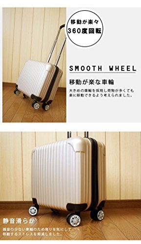 Carry-on Suitcase [DJ002] Ultra-Lightweight 16-inch Four-Wheel ABS Carry case (Black) (Champagne)2