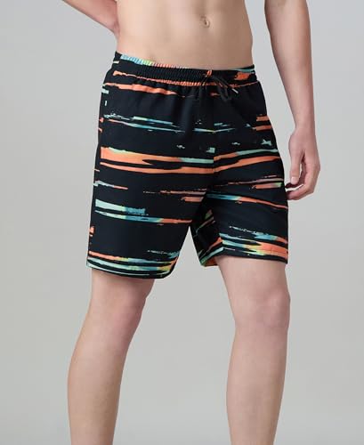 Image of Speedo Men's 4 Way Flex Essential Printed Watershorts with Side Pockets | Water Repellent | Internal Drawcord | Wide Waistband Swimming Trunks