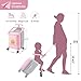 AODI Ride-able 2 in 1 Kids Luggage Case, Detachable Trolley Luggage Stroller with 6 Universal Wheels, 20 inch Carry on Travel Luggage with Kids Seat Design - Max Loading 110lbs