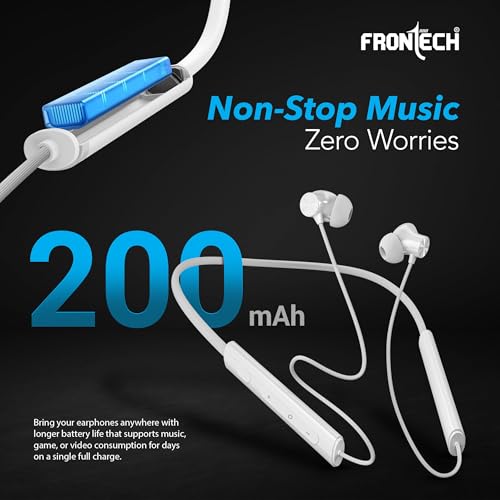 Image of FRONTECH Neoband Wireless Neckband Earphones | 200Mah | 24Hrs Playtime | 10mm Deep Bass Drivers | Type-C Fast Charging (EF-0093)