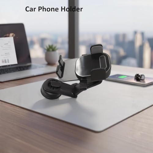 Image of Fugetek Smart Gel Suction Cup Car Mobile Holder for Dashboard | Premium shockproof car mount with reusable smart gel suction base, 360 waterfall neck & quick one-hand release.