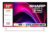 Sharp Fernseher 32 Zoll Smart TV Powered by TiVo - HDR Fernseher mit HD Auflösung und Triple-Tuner, LED TV weiß 32HE2745EW (2026)