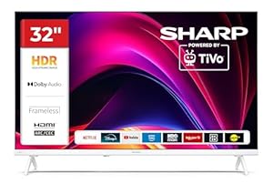 Sharp Fernseher 32 Zoll Smart TV Powered by TiVo - HDR Fernseher mit HD Auflösung und Triple-Tuner, LED TV weiß 32HE2745EW (2026)