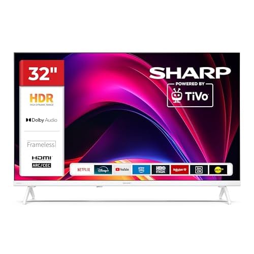 SHARP 32HE2745EW Fernseher 32 Zoll Smart TV mit HD-Ready Auflösung und HDR