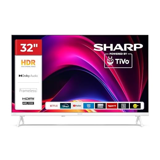 Sharp Fernseher 32 Zoll Smart TV Powered by TiVo - HDR Fernseher mit HD Auflösung und Triple-Tuner, LED TV weiß 32HE2745EW (2026)